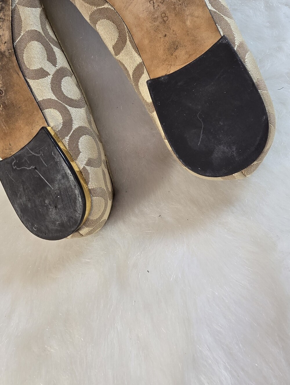 Coach Landon Gold & Gold Signature Ballet Flats - Picture 7 of 11